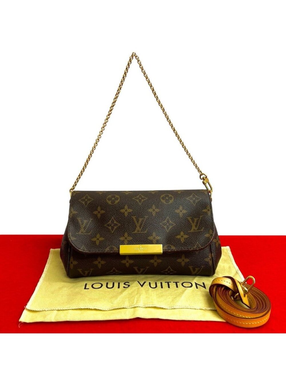 Louis Vuitton Bagged Favorite PM Monogram Leather 2-Way Shoulder Bag Brown